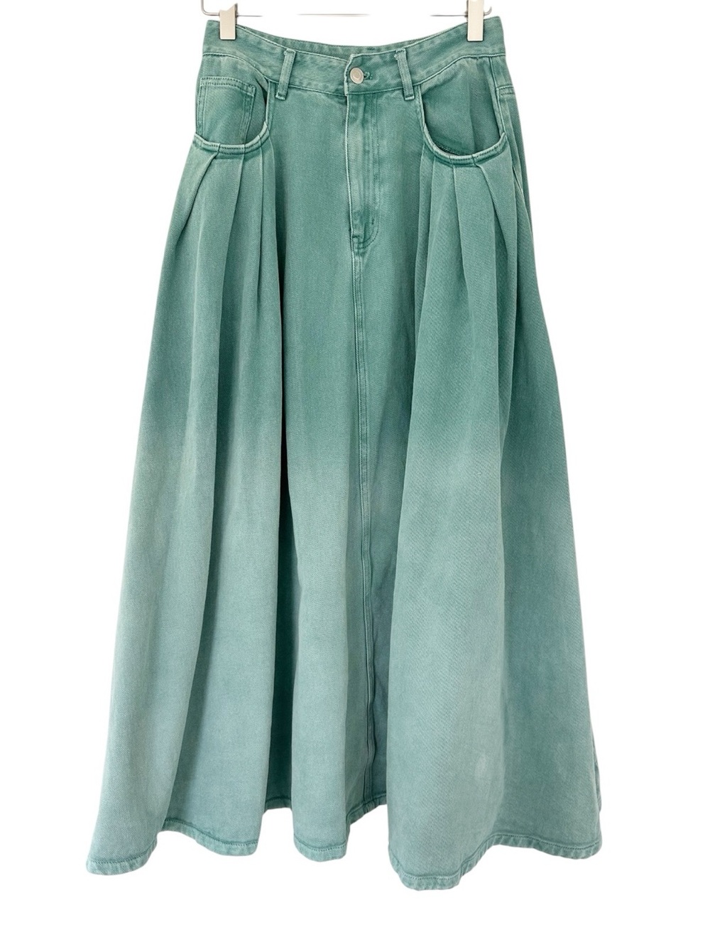Mare Mare x Anthropologie • Pleated Ombre Denim Skirt